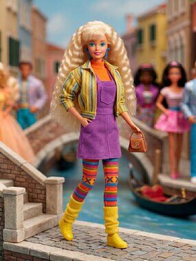 Mattel Barbie Fashion Set Multi Knit Striped Archival 90s Benetton #9473 Rare